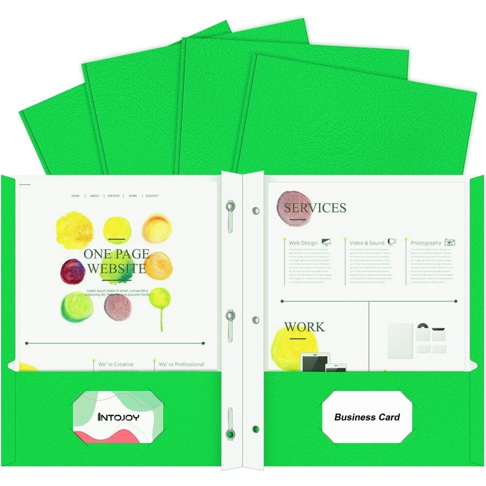 Two Pocket Folders 50 Pack School Office Folders with Prongs Green 50 Ct